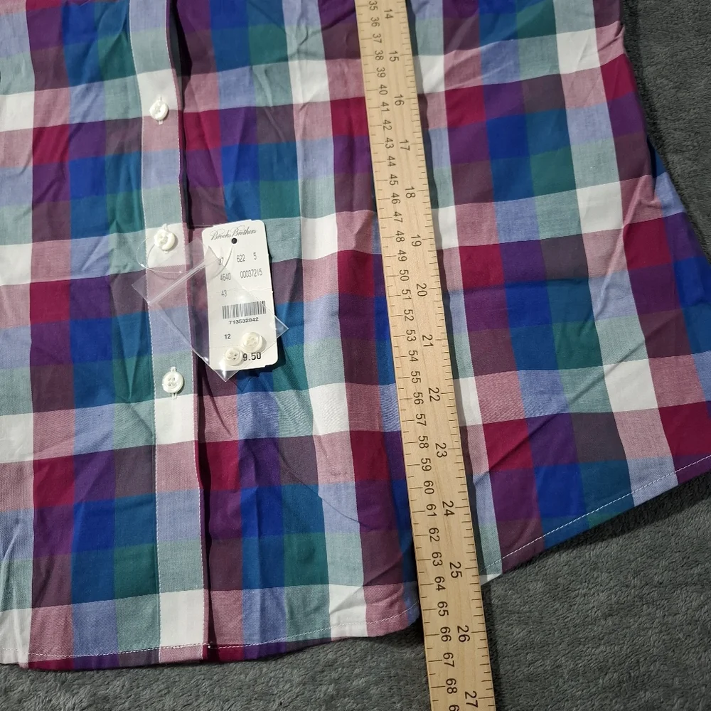 Brooks Brothers 346 Women’s Plaid Button-Down Shirt Size 12 Cotton Preppy Office - Picture 9 of 11